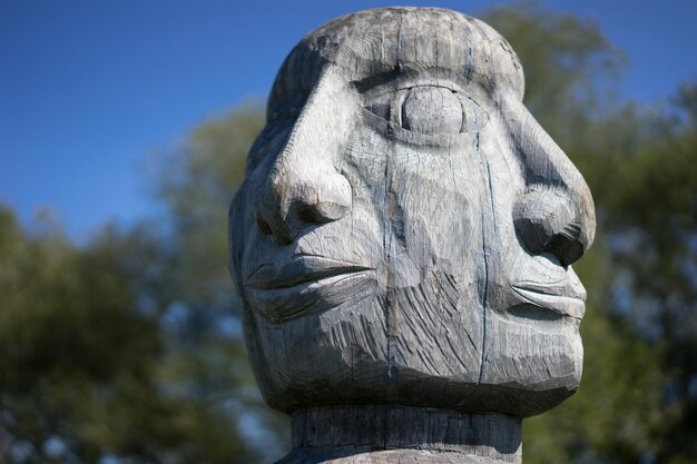 Close-up of statue against sky