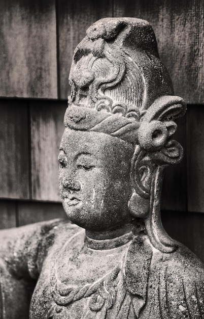 Photo close-up of statue against temple