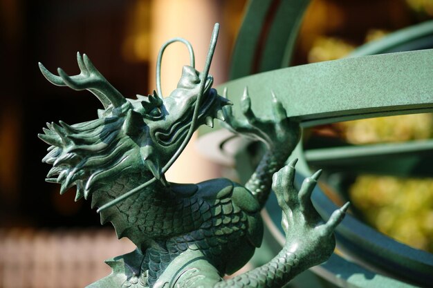 Photo close-up of statue of dragon