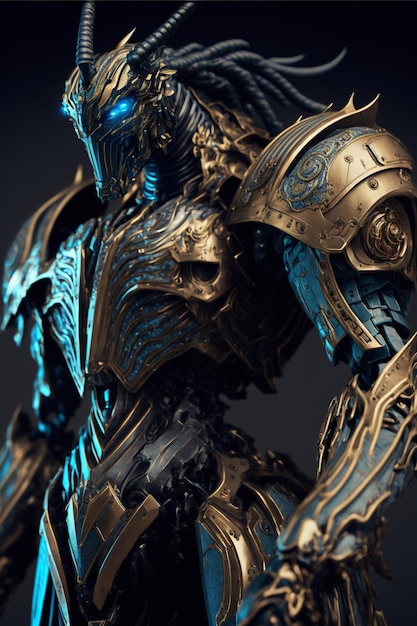 Close up of a statue of a man in armor generative ai