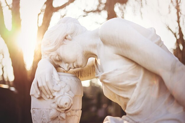 Foto close-up della statua nel parco