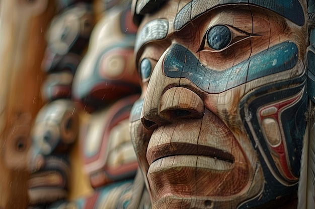 A close up of a statue of a person wearing a mask