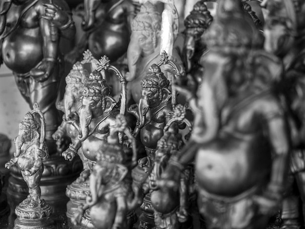 Photo close-up of statues for sale in market