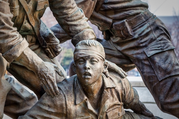 close-up of statues