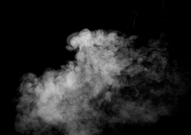 Photo close up of steam smoke on black background