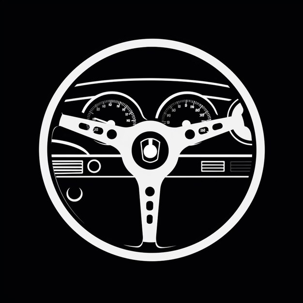 a close up of a steering wheel with a speedometer and gauges generative ai