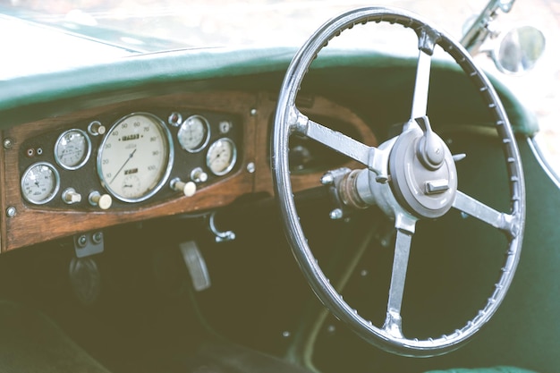 Photo close-up of steering wheel