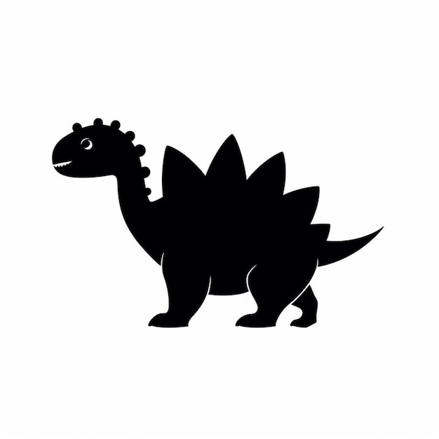 a close up of a stegosaurus dinosaur silhouette on a white background generative ai