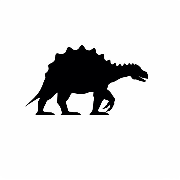 Photo a close up of a stegosaurus dinosaur silhouette on a white background generative ai