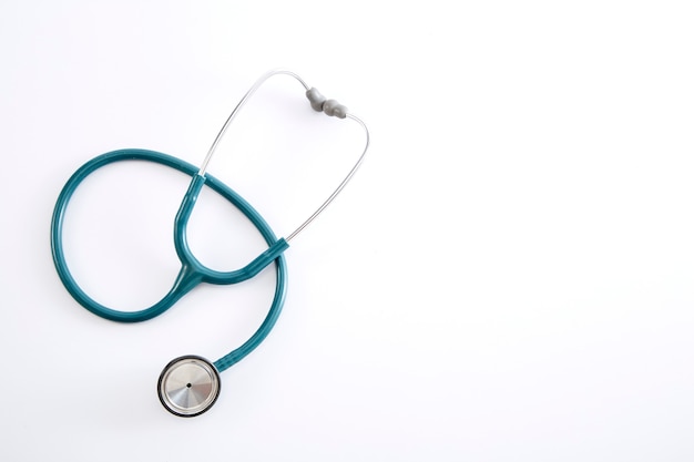 Close-Up Of Stethoscope On White isolated