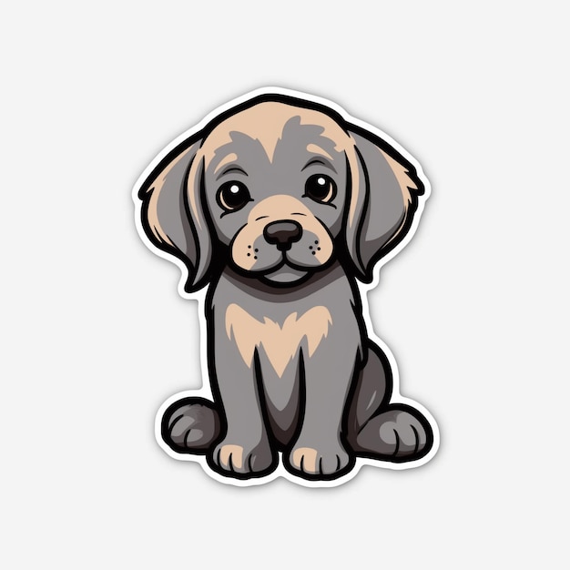 a close up of a sticker of a dog sitting on a white surface generative ai