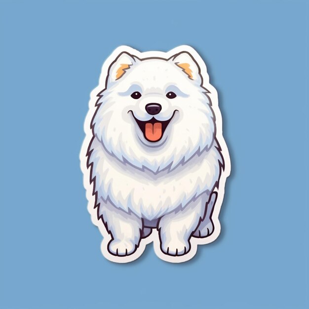 Photo a close up of a sticker of a dog with a big smile generative ai
