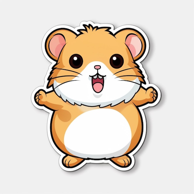 a close up of a sticker of a hamster with a tongue generative ai