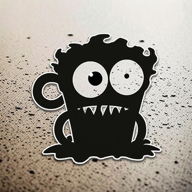 A close up of a sticker of a monster with eyes generative ai