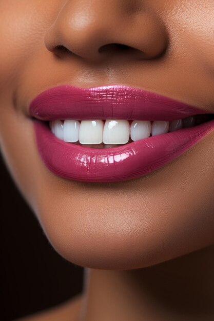 Close up stock foto van een mooie vrouw mond met witte tanden