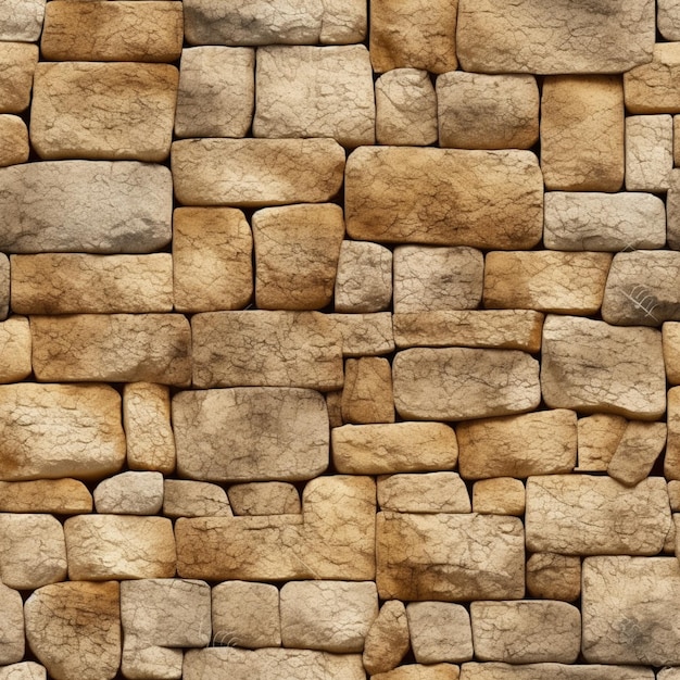 a close up of a stone wall with a red fire hydrant generative ai