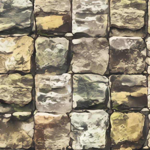 A close up of a stone wall with a stone wall and rocks.