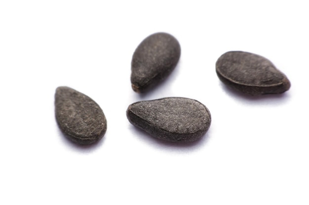 Close-up of stones against white background