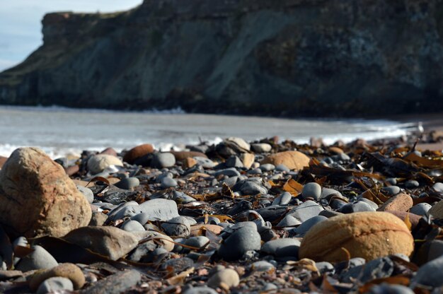 Photo close-up of stones on beach