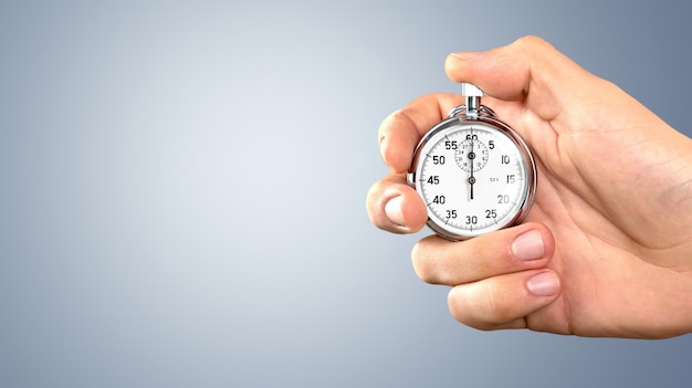 Close-up stopwatch in menselijke hand, timer