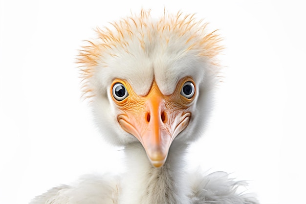 a close up of a stork with a very big beak