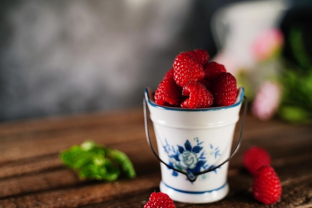 close-up of strawberries in bowl on table