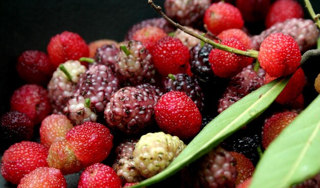 Close-up of strawberries in bowl