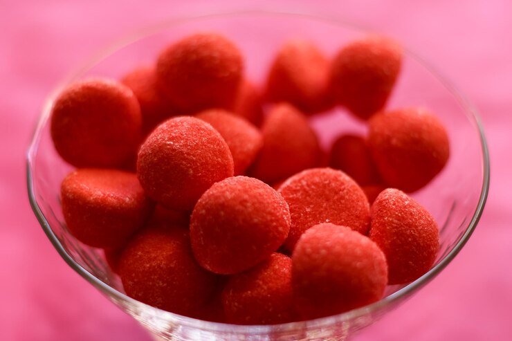Photo close-up of strawberries in bowl