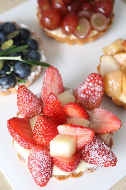 Close-up of strawberries in plate