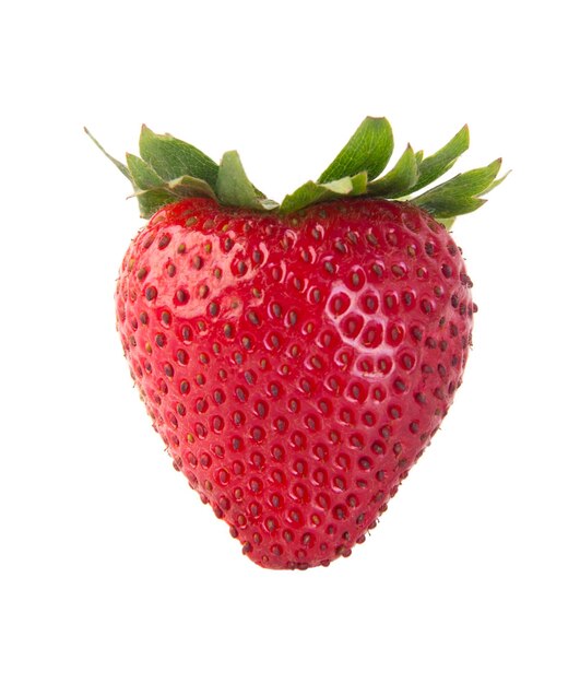 Close-up of strawberry against white background