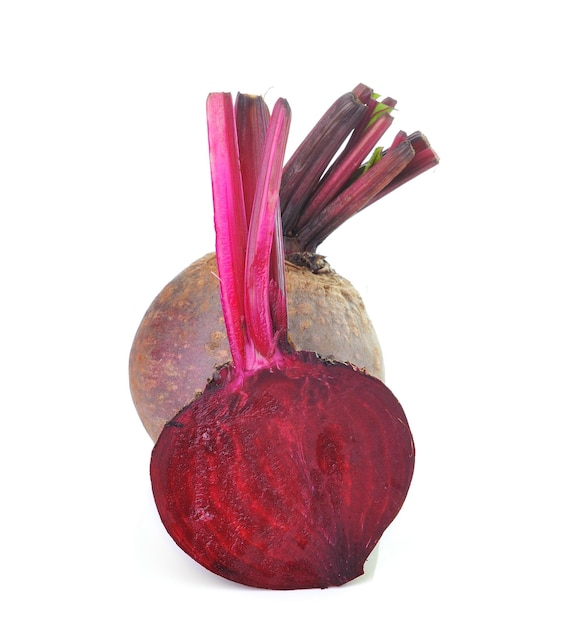 Photo close-up of strawberry over white background