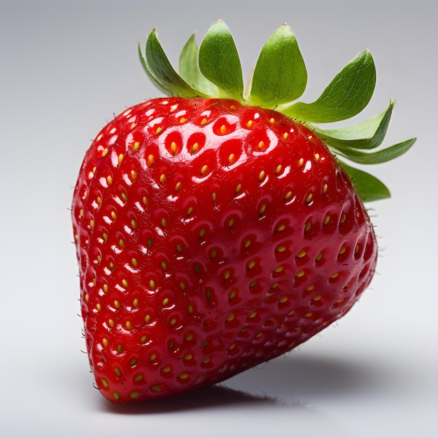 a close up of a strawberry