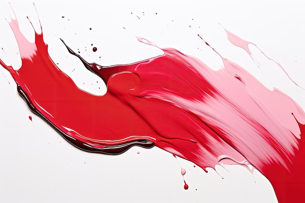 Close up of strokes on white background lipstick or nail polish