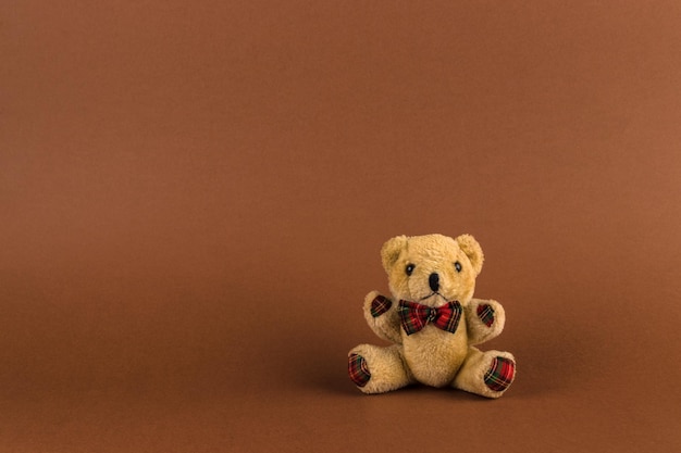close-up of stuffed toy against orange background
