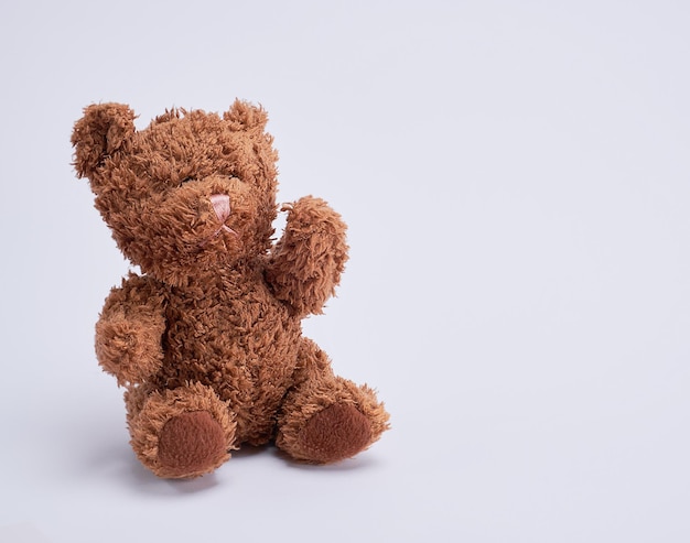 Photo close-up of stuffed toy against white background