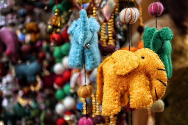 Close-up of stuffed toy hanging in market