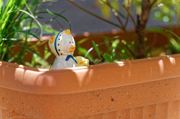 Close-up of stuffed toy in potted plant