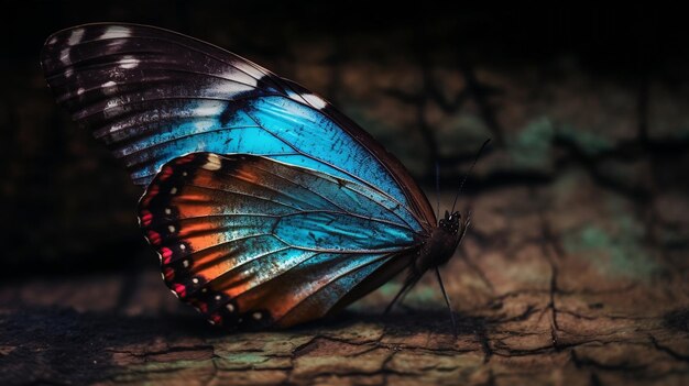 Close up on a stunning butterfly wing