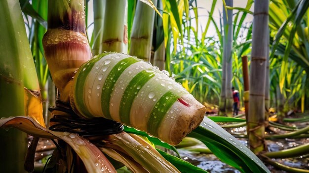 Close up sugarcane in plantation in thailand