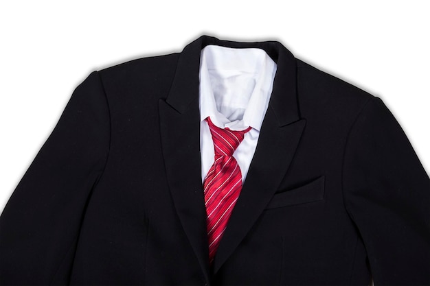 Photo close-up of suit against white background