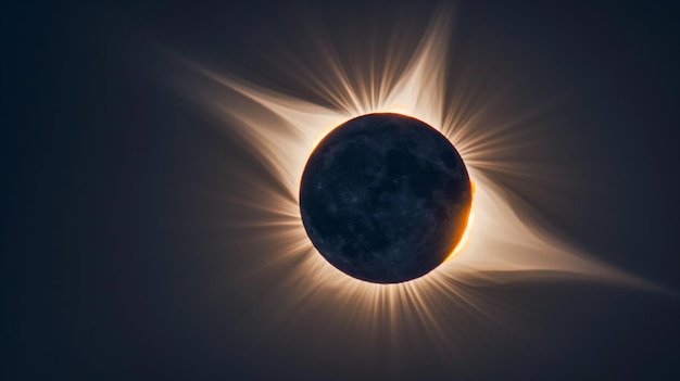 a close up of a sun eclipse with a dark sky generative ai