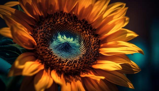 Close up of sunflower sunflower and bee