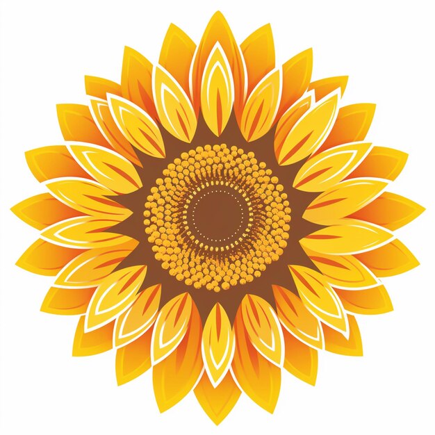 A close up of a sunflower with a brown center generative ai