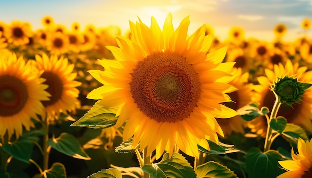 a close up of a sunflower