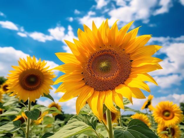 A close up of a sunflower