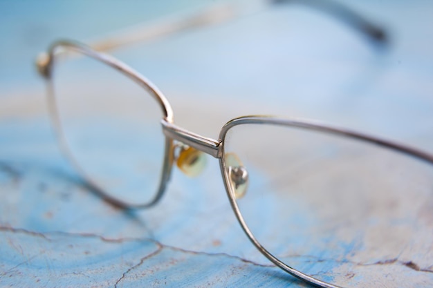 Close-up of sunglasses on glass