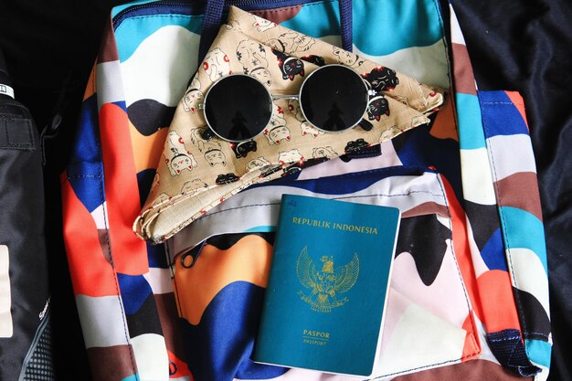 Close-up of sunglasses on table