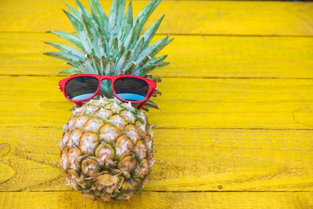 Close-up of sunglasses on table