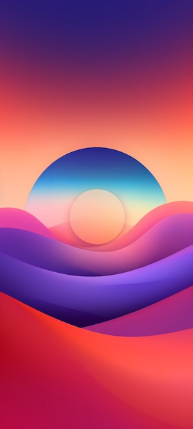 A close up of a sunset with a large sun in the background generative ai