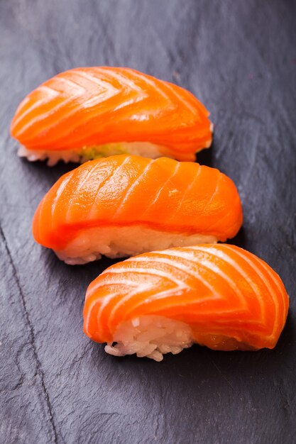 Close-up of sushi on table